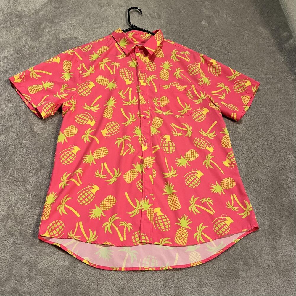 Savage Tacticians Shirt Mens Large Pineapple Palm Tree Hawaiian Grenade Tropical